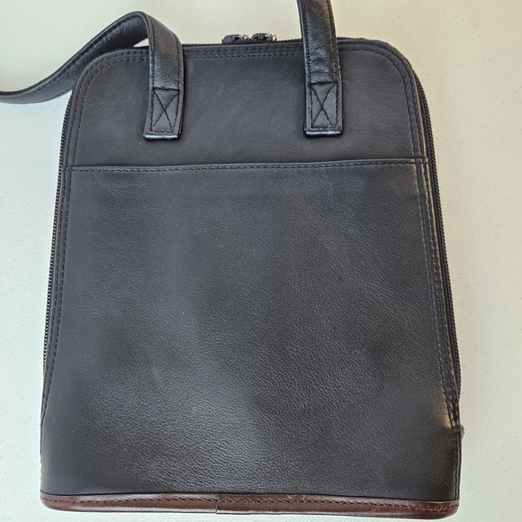 Brighton VTG Small Slim Black Leather Shoulder Bag - Picture 3 of 14